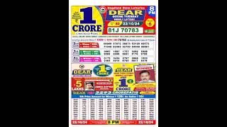 Nagaland lottery result today 8pm 22102024  morning Nagaland State Lottery Result Pdf [upl. by Nandor]