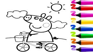 Dessin facile à colorier et à dessiner Peppa Pig Coloriage facile et coloriage magique pour enfant [upl. by Conni]