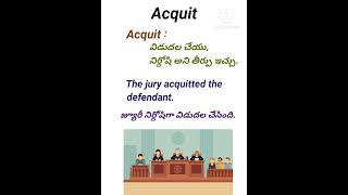 Acquit word meaning in telugu English vocabulary daily vocabulary ssc rrb [upl. by Gleda]