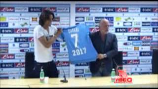 Napoli  Cavani firma il rinnovo clausola da 63 milioni live 010912 [upl. by Alyakam]