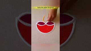 Easy Simple Diya Rangoli Design  Dhanteras Rangoli Design Diya Rangoli Design [upl. by Orelie317]