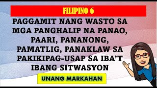 PAGGAMIT NANG WASTO SA MGA PANGHALIP SA PAKIKIPAGUSAP SA IBA’T IBANG SITWASYON [upl. by Neicul]