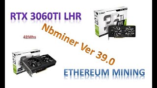 RTX 3060Ti LHR on NBminer Ver390 mining ETHEREUM [upl. by Llyrrad]