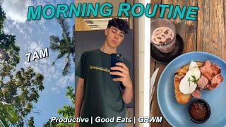 my REAL 7AM morning routine  Productive GRWM [upl. by Frodina]