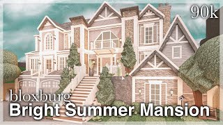 Bloxburg  Bright Summer Mansion Speedbuild exterior  No Large Plot [upl. by Evatsug]