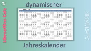 Jahreskalender mit libreoffice calc erstellen [upl. by Yhtomot]