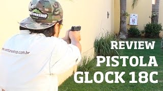 Testando a Airsoft Pistola Glock 18C Elétrica AEP Cyma CM030  Ventureshop [upl. by Carlee770]