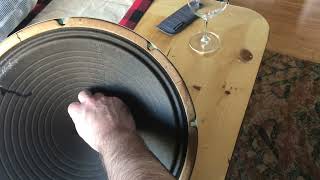 Fixing 15” Magnavox speakers part 2  removing dust cap to reveal problems [upl. by Limbert522]