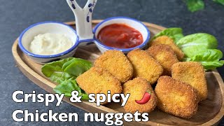 HOMEMADE CHICKEN NUGGETS  Crispy amp Spicy Chicken nuggets 🐓easy to make 🍗 [upl. by Winser]