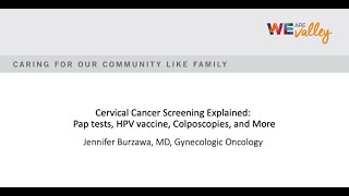 DocTalk Cervical Cancer Screening Explained  Jennifer Burzawa MD  Gynecologic Oncology [upl. by Teiluj]