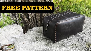 Leather toiletry bag making with free pdf patterns [upl. by Nwaf]