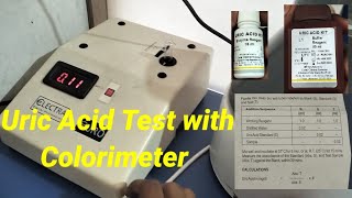 Uric Acid Test Procedure ।। Uric Acid Test with Colorimeter  practical  In Hindi uricacid [upl. by Hannavas]