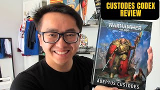 Warhammer 40K Adeptus Custodes 10th Edition Codex Book Review [upl. by Arikaahs]