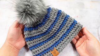 💰HERMOSO Gorro Tejido a Crochet EN 2 COLORES para NIÑOS y ADULTOS [upl. by Knuth857]