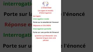 Les types et modes dinterrogation Interview 1 année secondaire [upl. by Sardse]