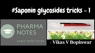 SAPONIN GLYCOSIDES WITH TRICKS1  RRB PHARMACIST EXAM  GPAT  ESIC  PART53 [upl. by Imarej]