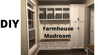 Building our Farmhouse 52 Mudroom reveal with builtins [upl. by Deutsch]