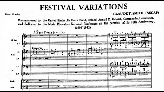 Score Festival Variations  Claude T Smith for concert band [upl. by Lucias]