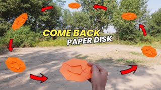 Boomerang Paper Disc  Captain America Paper Shied  How to Make a Returnable Disc  Come Back Disc [upl. by Aittam]