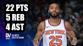 Mikal Bridges vs Nets 22 pts 5 reb 4 ast  Nov 15 2024  Regular Season [upl. by Lebatsirc]