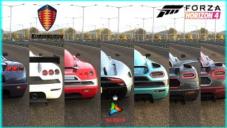 Forza Horizon 4 Top Fastest Koenigsegg Cars  Acceleration and Top Speed BattleChallenge [upl. by Eibloc373]