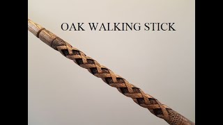 OAK WALKING STICK  carving a Celtic Weave [upl. by Kannry839]