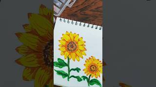 Sunflower drawing 🌻 drawing artist youtubeshorts [upl. by Nailil]