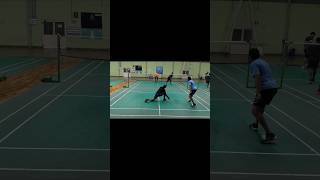 quotCross court Power smashes finish pointsquotDoubles Badminton [upl. by Ymaj568]