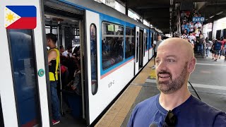 I Rode Manilas MRT and LRT For The First Time Philippines 🇵🇭 [upl. by Aurora]