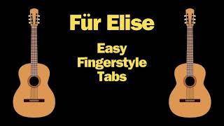 Für Elise Easy Fingerstyle Guitar Tabs [upl. by Nemzzaj]