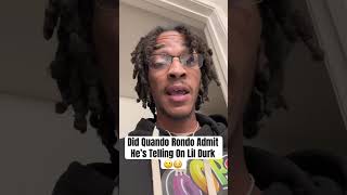 Did Quando Rondo Admit He’s Telling On Lil Durk 🙁😳 chiraq drill shorts fyp [upl. by Fem]