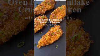 This OvenFried Cornflake Crusted Chicken with Spicy Honey has all the crunch without frying [upl. by Gnuoy]