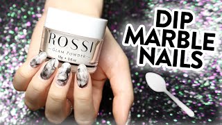 How to Use a Spoon to Create MARBLE NAILS with Dip Powder 🥄 [upl. by Parent]