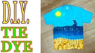 DIY Tie Dye Summer Beach Scene Short Tutorial 23 [upl. by Elyssa]