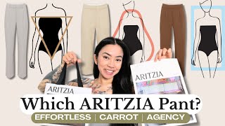 ARITZIA PANT REVIEW Comparing the Effortless Carrot amp Agency Pant  TryOn amp Outfit Ideas [upl. by Keary]