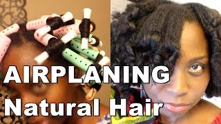 How to do AirPlaning on Natural Hair for Stretching Hair [upl. by Casey]