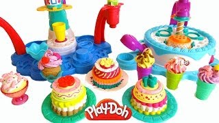 Play Doh Cakes amp Ice Creams with Cake Makin Station amp Magic Swirl Shoppe [upl. by Giorgia]