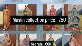 Pure muslin fabric lateset collection price…750 for any query call us 8097499646 [upl. by Opalina]