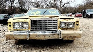 Parting Out Malaise Era Blue Oval Project 1975 Ford LTD Junkyard Find [upl. by Yslehc]