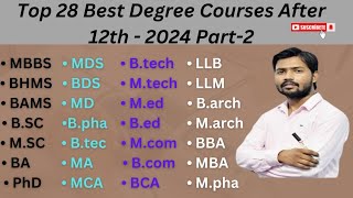 After 12th Famous Degree Course list in Hindi part2  Important Degree Course list [upl. by Oric594]