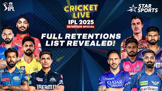 TATA IPL 2025 REVEALED ALL retained amp released players from IPL franchises  IPLRetentionsOnStar [upl. by Ekard127]