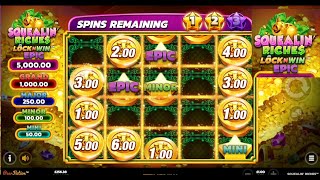 Squealin Riches Bonus Free spins Lock amp win [upl. by Eatnoj]