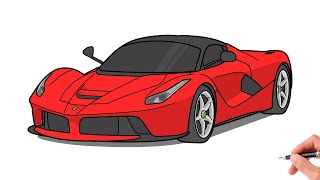 How to draw a FERRARI LAFERRARI 2013  drawing ferrari laferrari 2017 sports car [upl. by Eremaj]