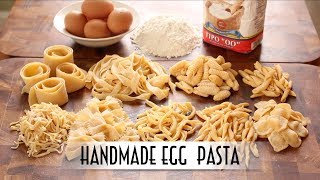 Handmade Egg Pasta  Hand Rolled amp Shaped 9 Ways [upl. by Croix]