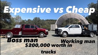 Comparing CHEAP vs EXPENSIVE FLAT BEDS Ram 3500 and Ram 5500 Cummins [upl. by Ttiwed]