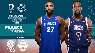 France vs USA Live score I FINAL Mens Olympic Basketball Paris 2024 [upl. by Itnava]