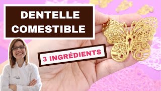 🎂 DENTELLE COMESTIBLE 3 ingrédients 😲  NOUVELLE RECETTE Facile amp Économique [upl. by Fellner]