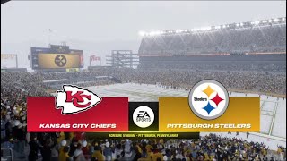 Madden NFL 24  Kansas City Chiefs 132 Vs Pittsburgh Steelers 86 Week 17 Madden 25 Rosters [upl. by Ttihw590]