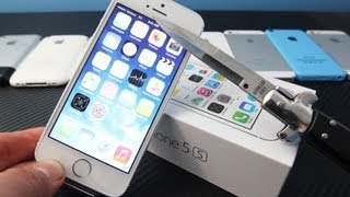 iPhone 5S Unboxing Hands On amp First Impressions [upl. by Ettesyl]