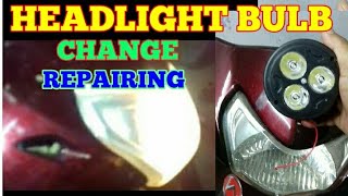 HOW TO HEADLIGHT BULB 12V 3535W HERO ELECTRIC CHANGE AND REPAIRING [upl. by Dustie]